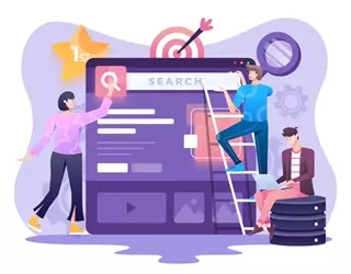 Ilustración creativa que representa el diseño estratégico de campañas en Google Ads por parte de Sidci Empresarial.