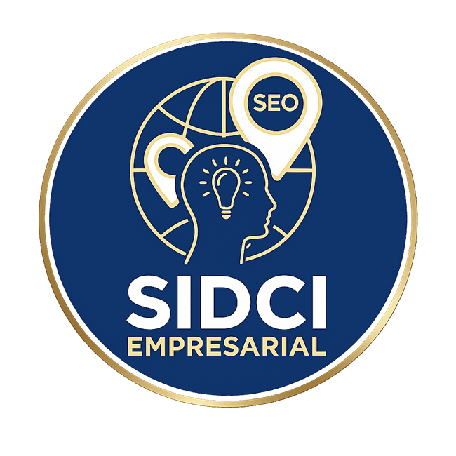 Logo institucional de Sidci Empresarial con enfoque en creatividad y posicionamiento SEO